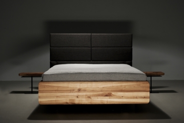 BOXSPRING łóżko designerskie z litego drewna z tapicerowanym zagłówkiem
